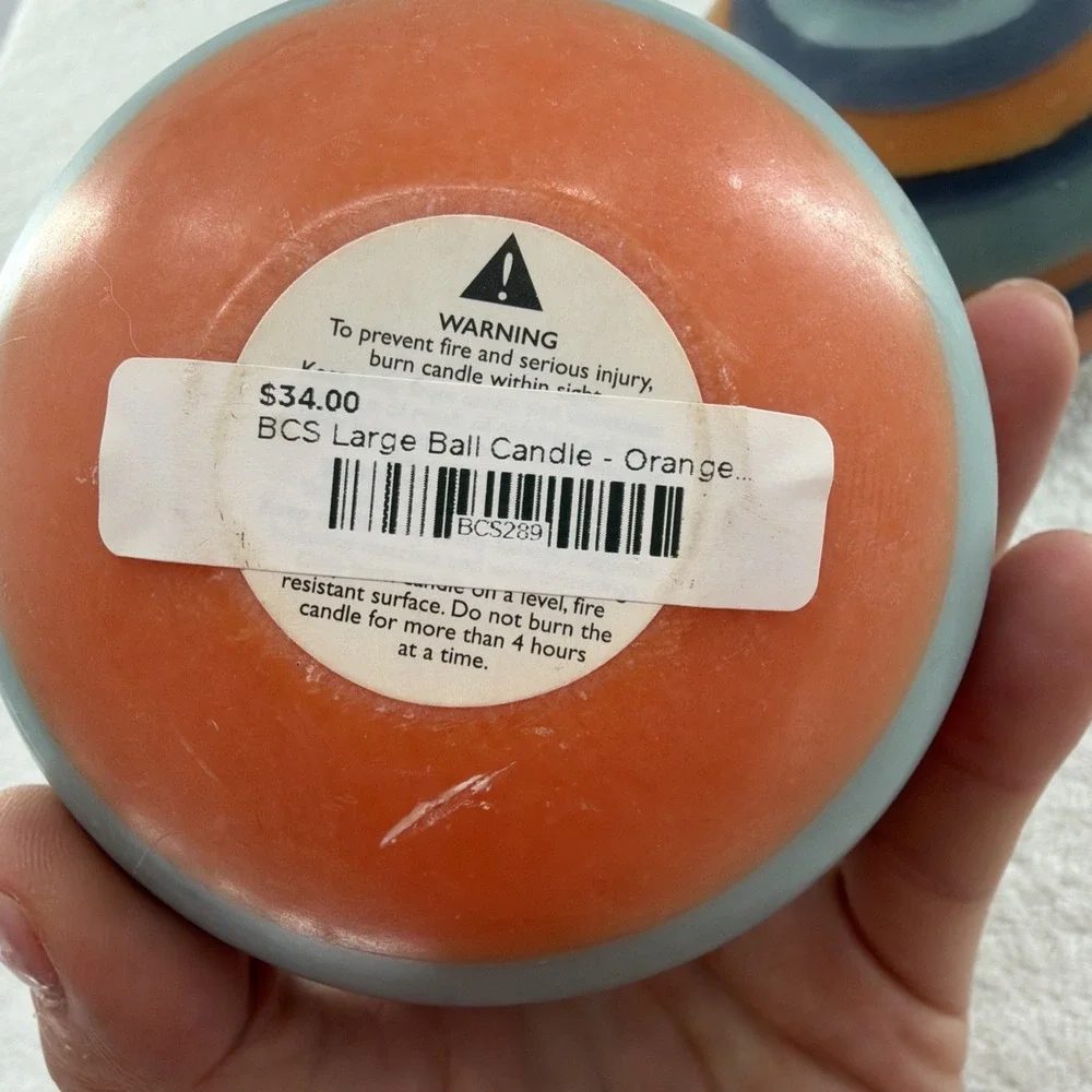 Eco Ball Round Candle Set Of 2 Marigold, Gunmetal and Opaline Made in UK $64 Ret